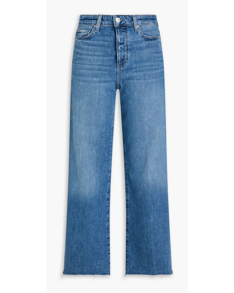 Paige Anessa cropped high-rise wide-leg jeans - Blue Blue