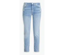 Le Garcon distressed mid-rise slim-leg jeans - Blue