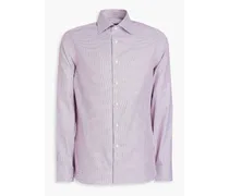 Cotton-jacquard shirt - Purple