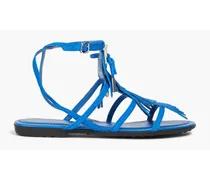 Fringed suede sandals - Blue