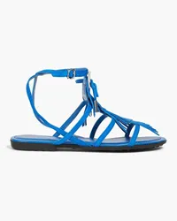 TOD'S Fringed suede sandals - Blue Blue