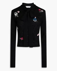 Valentino Garavani Embellished corded lace cardigan - Black Black