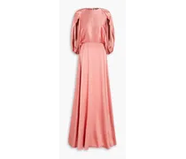 Milena cape-effect silk-satin maxi dress - Pink