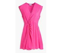 Rayabis twist-front silk crepe de chine mini dress - Pink