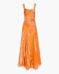 Zuhair Murad Embellished tulle gown - Orange Orange