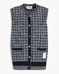 Thom Browne Checked cotton-blend tweed vest - Blue Blue