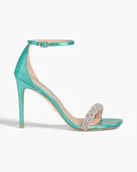 Stuart Weitzman Embellished iridescent-effect patent-leather sandals - Blue Blue