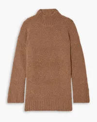 Barbara Casasola Bouclé-knit cashmere turtleneck sweater - Brown Brown