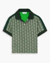 Lacoste Core Originals appliquéd jacquard-knit polo shirt - Green Green