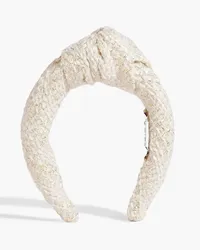 Eugenia Kim Knotted embellished tweed and tinsel headband - White White