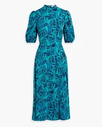 Diane von Furstenberg Nella floral-print crepe midi dress - Blue Blue