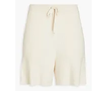 Ribbed cashmere shorts - Neutral