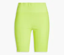 Neon leather shorts - Yellow