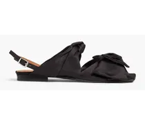 Bow-detailed satin sandals - Black
