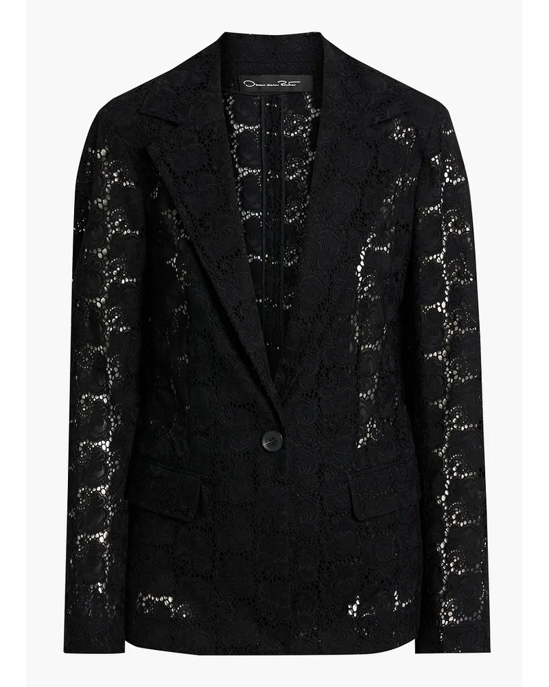 Oscar de la Renta Cotton guipure lace blazer - Black Black