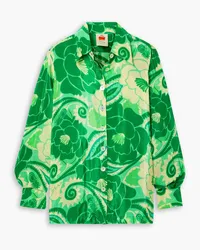 FARM Rio Printed satin shirt - Green Green