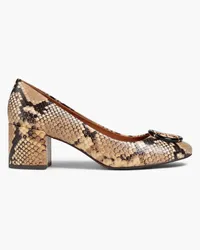 Tory Burch Embellished snake-effect leather pumps - Animal print Animal