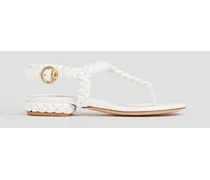 Braided leather sandals - White