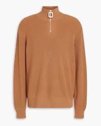 J.W.Anderson Ribbed cotton half-zip sweater - Brown Brown