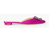 Hangisi embellished satin slippers - Pink