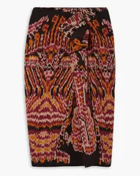 Ulla Johnson Ember draped printed cotton midi skirt - Burgundy Burgundy