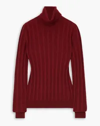 Giuliva Heritage Collection Matilde ribbed cashmere and silk-blend turtleneck sweater - Burgundy Burgundy