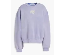 Printed cotton-blend fleece sweatshirt - Purple