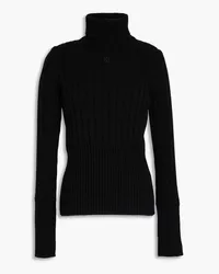 Tory Burch Ribbed cashmere turtleneck sweater - Black Black