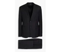 Wool-jacquard suit - Black