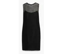 Cotton-blend lace mini dress - Black