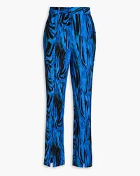 Diane von Furstenberg Wilder printed cady straight-leg pants - Blue Blue