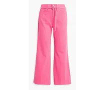 Belted high-rise wide-leg jeans - Pink