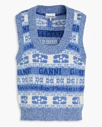 Ganni Jacquard-knit vest - Blue Blue