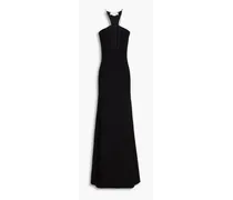 Cutout stretch-knit gown - Black