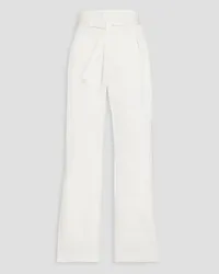 Derek Lam Belted cotton-blend twill straight-leg pants - White White