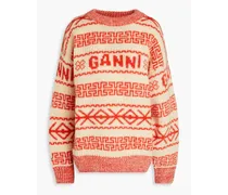 Wool jacquard sweater - Red