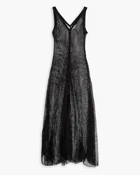 Solid and Striped The Koko metallic crochet-knit maxi dress - Black Black