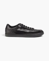 Gianvito Rossi Helena mesh and leather sneakers - Black Black