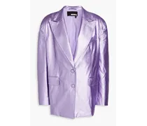 Metallic faux leather blazer - Purple