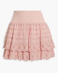 Alice + Olivia Alice Olivia - Bethie tiered broderie anglaise mini skirt - Pink Pink