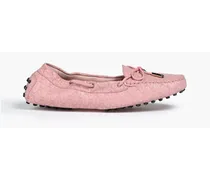 Alber Elbaz Heaven Laccetto logo-embossed leather loafers - Pink