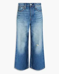 Rag & Bone Maya cropped distressed high-rise wide-leg jeans - Blue Blue