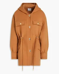 Sandro Wool-felt hooded jacket - Brown Brown