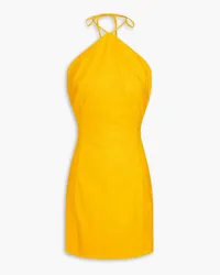 Cult Gaia Jordana linen-blend halterneck mini dress - Yellow Yellow