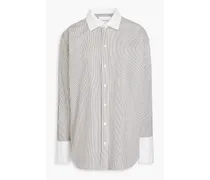 Striped cotton-poplin shirt - Black