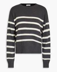 Brunello Cucinelli Bead-embellished striped cashmere sweater - Gray Gray