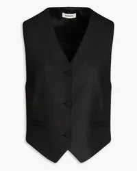 Sandro Twill-paneled satin vest - Black Black