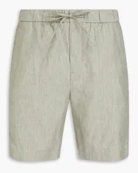 Frescobol Carioca Herringbone linen and cotton-blend shorts - Green Green