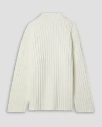 KHAITE Kat ribbed cotton-blend turtleneck sweater - White White