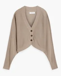 NAADAM Cropped draped knitted cardigan - Neutral Neutral